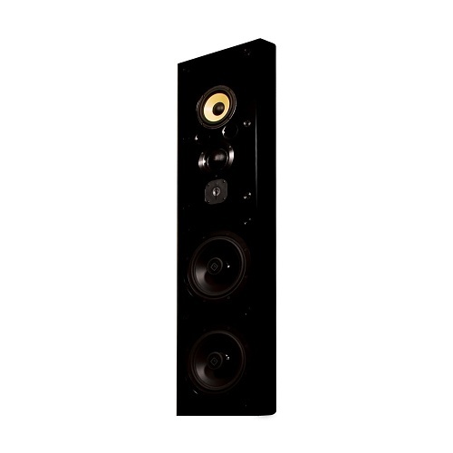Induction Dynamics ID1.W-BG Single On-Wall 3-Way Tower with Dual Subwoofers, Black Gloss