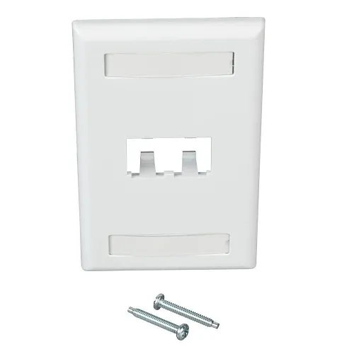 Panduit CFPL2WHY Wall Plate, 2 Port Single Gang