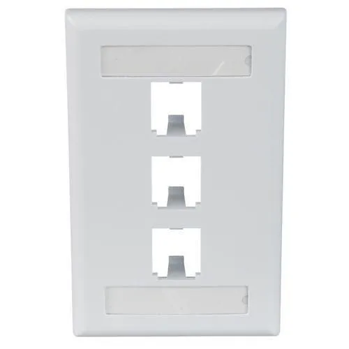Panduit CFPL3WHY Wall Plate, FACEPLATE 3 Port Single GAN