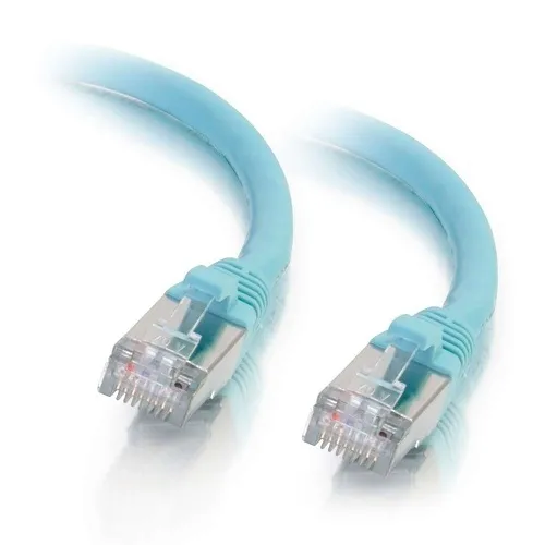 C2G CG00752 15' CAT6A Snagless STP Cable, Aqua