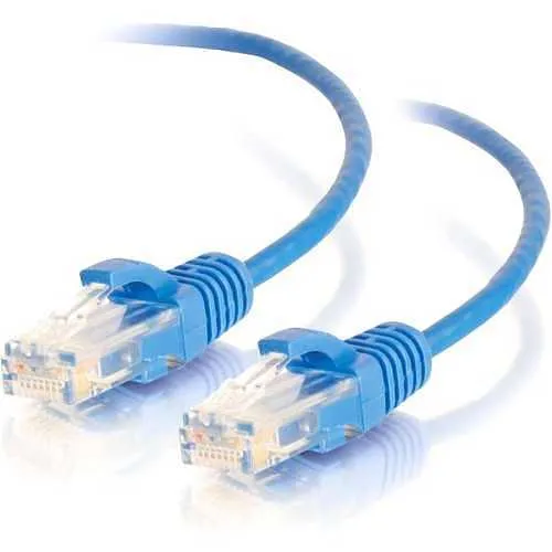 C2G CG01080 CAT6 Snagless Unshielded (UTP) Slim Ethernet Network Patch Cable, 7' (2.1m), Blue