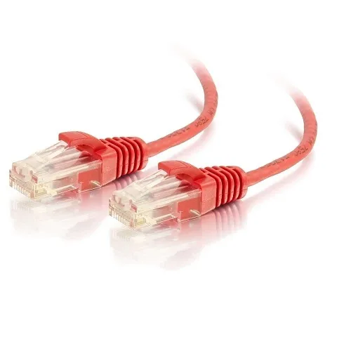 C2G CG01169 10' C6 Slim Cable, 28AWG, Red
