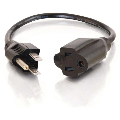 C2G CG0311418 AWG Outlet Saver Power Extension Cord, NEMA 5-15P to NEMA 5-15R, TAA Compliant, 3' (0.9m)