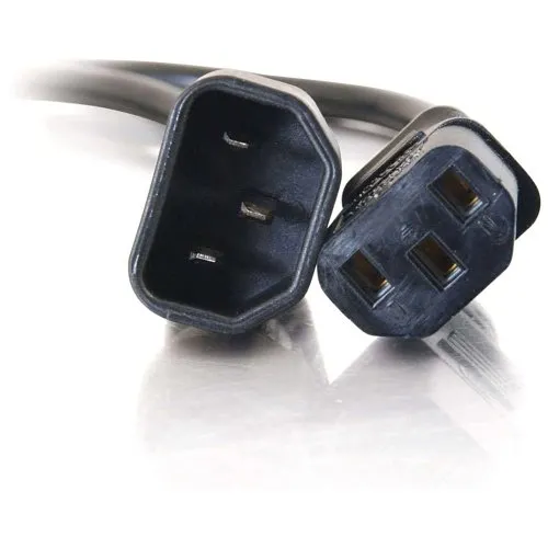 C2G CG03120 Computer 18 AWG Power Cord Extension, IEC320C14 to IEC320C13, TAA Compliant, 3' (0.9m)
