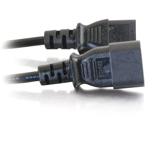 C2G CG03143 18 AWG Computer Power Extension Cord, IEC320C14 to IEC320C13, TAA Compliant, 10' (3m)