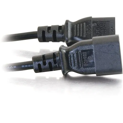 C2G CG03145 18 AWG Computer Power Extension Cord, IEC320C14 to IEC320C13, TAA Compliant, 4' (1.2m)