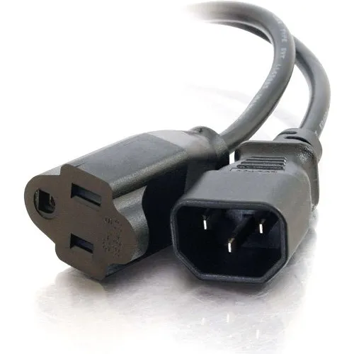 C2G CG03148 18 AWG Computer Power Extension Cord, IEC320C14 to IEC320C13, TAA Compliant, 6' (1.8m)