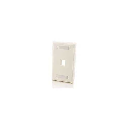 C2G CG-03710 1-Port Keystone Single Gang Wall Plate, Ivory