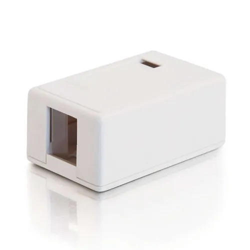 C2G CG03831 1-Port Keystone Jack Surface Mount Box, White