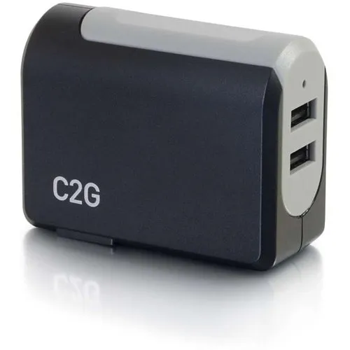 C2G CG20276 2-Port USB Wall Charger, AC to USB Adapter, 5V 4.8A Output