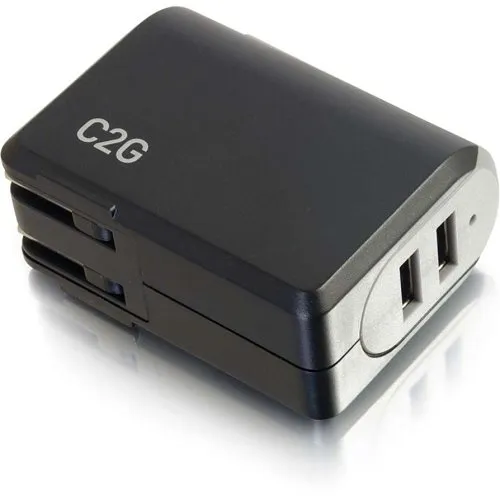 C2G CG20276 2-Port USB Wall Charger - AC to USB Adapter, 5V 4.8A Output