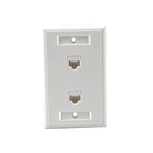 C2G CG-27416 2-Port CAT5E RJ45 Configured Single Gang Wall Plate, White