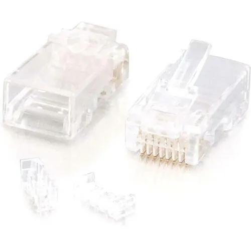 C2G CG27575 RJ45 CAT5E Modular Plug (with Load Bar) for Round Solid/Stranded Cable, Multipack, 100-Pack