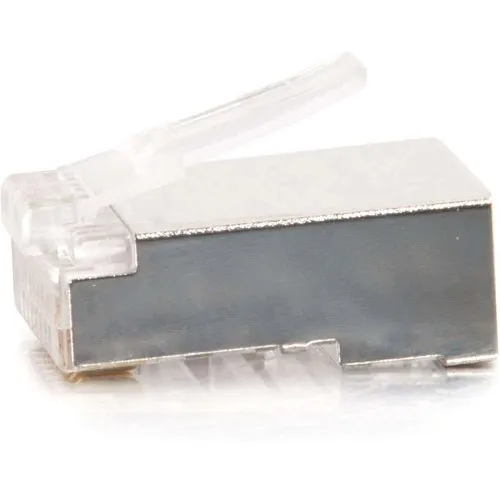 C2G CG27578 RJ45 Shielded Cat5e Modular Plug with Load Bar, for Round Solid or Stranded Cable Multipack, 50-Pack