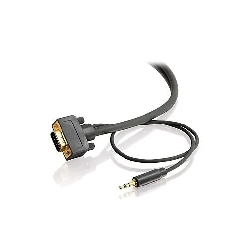 C2G CG28250 Flexima VGA and 3.5mm Stereo A/V Cable M/M, 6', Black