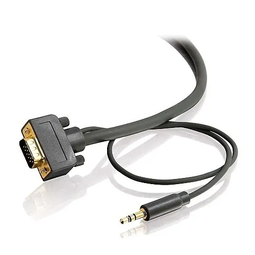C2G CG28251 Flexima VGA and 3.5mm Stereo A/V Cable M/M, 12', Black