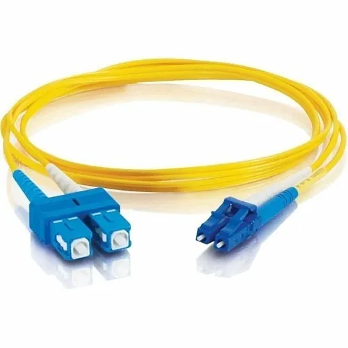 C2G CG28523 LC-SC 9/125 OS2 Duplex Single-Mode PVC Fiber Optic Cable, 32.8' (10m), Yellow