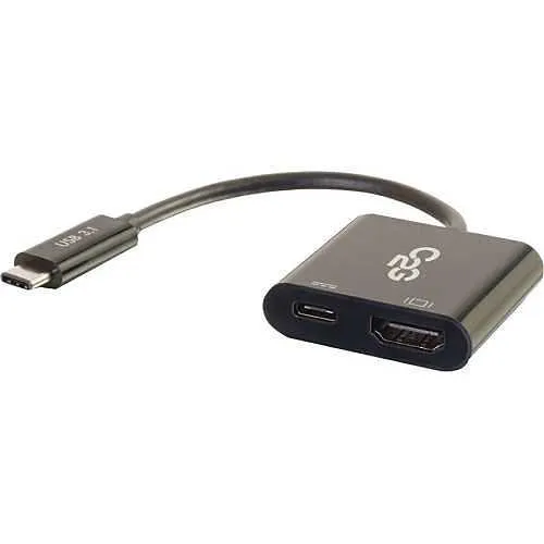 C2G CG29531 4K 30Hz USB-C to HDMI Audio/Video Multiport Adapter, Power Delivery up to 60W, Black