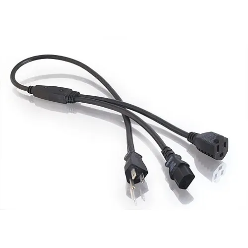 C2G CG29811 16 AWG 1-to-2, Power Cord Splitter NEMA 5-15P to NEMA 5-15R 1 IEC320C13