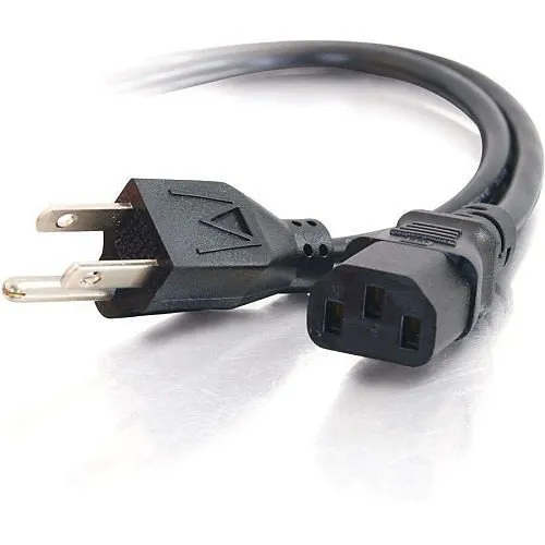C2G CG29925 16 AWG Universal Power Cord, NEMA 5-15P to IEC320C13, TAA Compliant, 2' (0.6m)