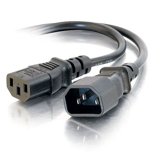 C2G CG-29966 16 AWG 250 Volt Computer Power Extension Cord, IEC320C14 to IEC320C13, TAA Compliant, 3' (0.9m)