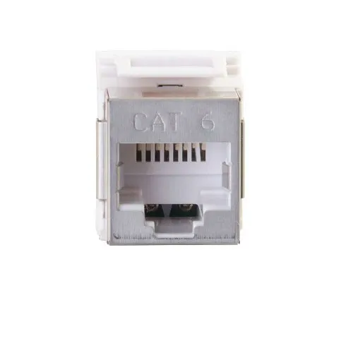 C2G CG35212 180˚ CAT6 RJ45 UTP Shielded Keystone Jack, Silver