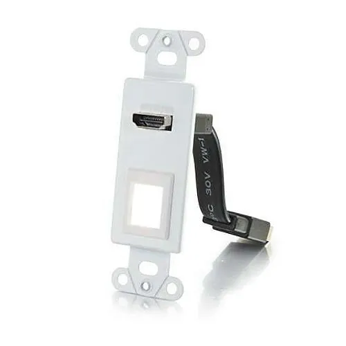 C2G CG39711 HDMI Pass Through Decorative Wall Plate with One Keystone, White