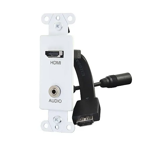 C2G CG-39872 HDMI and 3.5mm Audio Pass Through Decorative Wall Plate, White