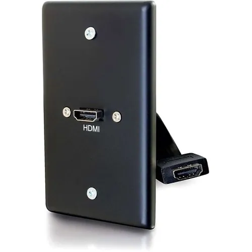 C2G CG39878 HDMI Pass Through Single Gang Wall Plate, Black