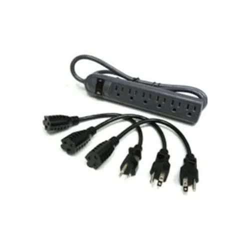 C2G CG39995 6-Outlet Power Strip with Surge Suppressor (3), 1' Outlet Saver Power Extension Cords