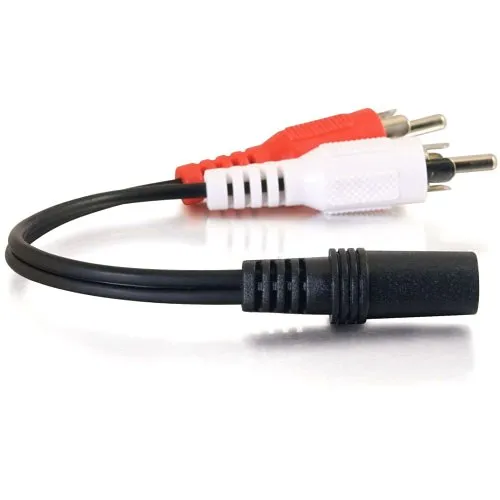 C2G CG40424 Value Series One 3.5mm Stereo Female To Two RCA Stereo Male Y-Cable, 0.5' (0.15m)