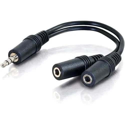 C2G CG40426 Value Series One 3.5mm Stereo Male to 3.5mm Stereo Female Y-Cable, 0.5' (0.15m)