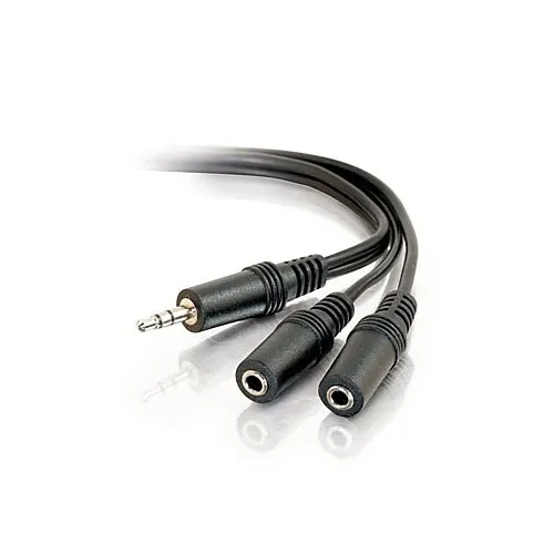 C2G CG-40427 One 3.5mm Stereo Male to 3.5mm Stereo Female Y-Cable, 6'