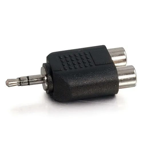 C2G CG40645 3.5mm Stereo Male to Dual RCA Female Audio Adapter, Black
