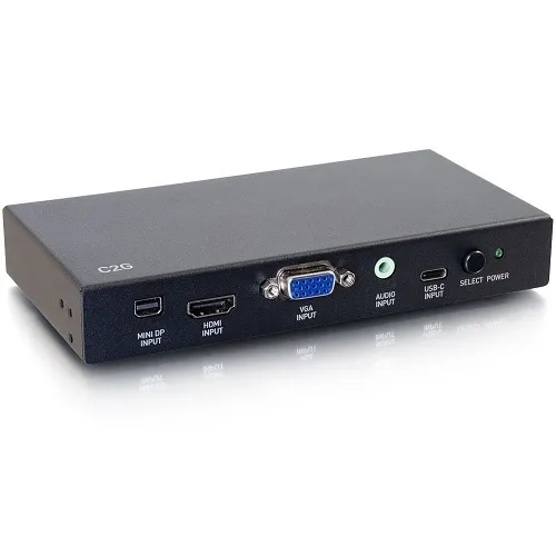 C2G CG40850 HDMI, USB-C, Mini DisplayPort, and VGA to HDMI Adapter Converter Switch, 4K 60 Hz