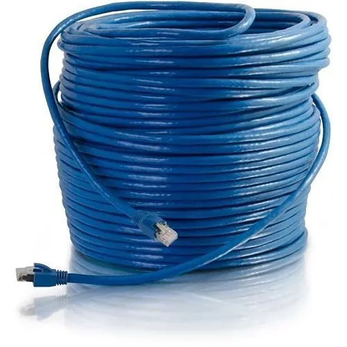 C2G CG43170 CAT6 Snagless Solid Shielded Ethernet Network Patch Cable, 150' (45.7m), Blue