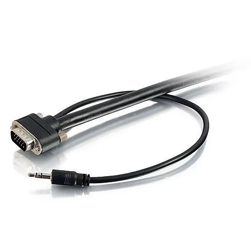 C2G CG50224 VGA 3.5mm Stereo Audio A/V Cable M/M, 3'