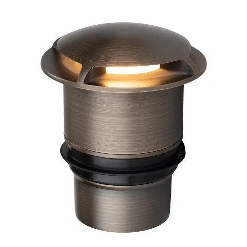 FX Luminaire CG51P4WFL360XLAB Cora CG-51 360° Ground Wash, 4.3VA, MR-16 Pro LED Lamp, Warm (2700K), Flood (35°), 26' (8m), Antique Bronze