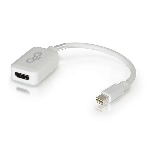 C2G CG54314 8" Mini DisplayPort Male to HDMI Female Adapter Converter, White
