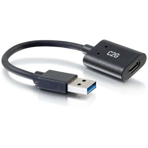 C2G CG54428 USB-C Female to USB-A Male SuperSpeed USB 5Gbps Adapter Converter,  0.5' (.15m)