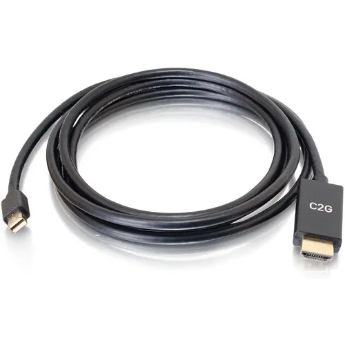 C2G CG54435 Mini DisplayPort Male to HDMI Male Passive Adapter Cable, 4K 30Hz, 3' (0.9m)
