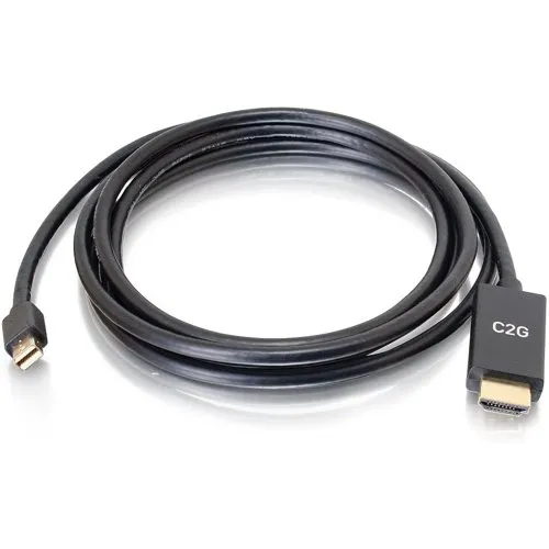 C2G CG54436 Mini DisplayPort Male to HDMI Male Passive Adapter Cable, 4K 30Hz, 6' (1.8m)