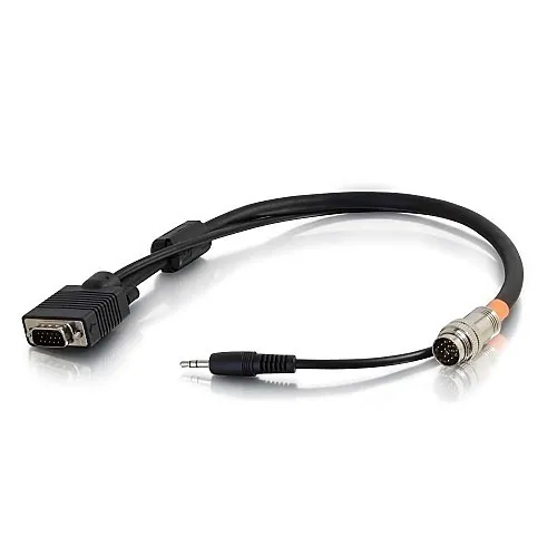 C2G CG60048 RapidRun 15-Pin Male, VGA Male (HD15) with 3.5mm Stereo Male Flying Lead