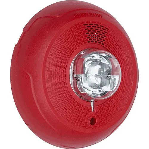 System Sensor CHSCRL L-Series Selectable Output Chime Strobe, Ceiling Mount, Red