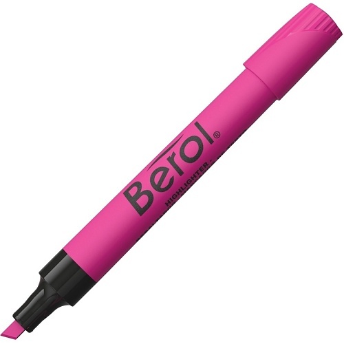 Berol 64327 Highlighter, Chisel Tip, Pink