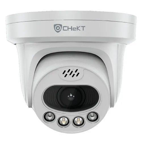 Optex CKIPC4MPT-12VDI CHeKT 4MP Turret IP Camera with Built-in Microphone and Speaker, 12V Output, Alarm Zone Input, 4mm Fixed Lens