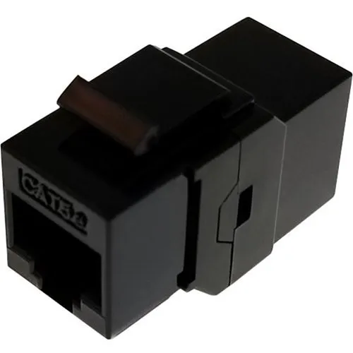 CP Technologies CL-210B-C5E-BK CAT5e Keystone Jack, Unshielded, In-Line Coupler, Black
