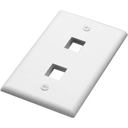 CP Technologies CL-216B-2-EW 2-Port Keystone Faceplate, Standard, Electric White