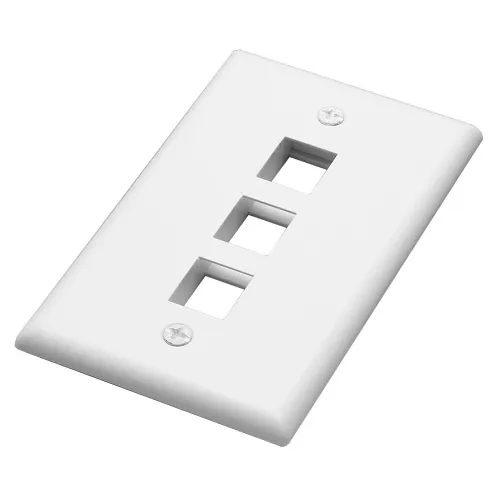 CP Technologies CL-216B-3-EW Keystone Wallplate, Standard, White