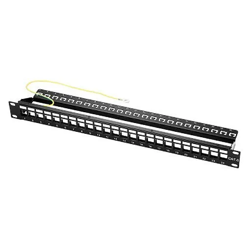 CP Technologies CL-3014S-24P-BLN Blank Keystone Patch Panel, 24-Port Rack Mount, Shielded